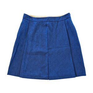 BROOKS BROS. Red Fleece Nwt Pleated Skirt 10 Box Pleats Royal Navy Boucle Fabric